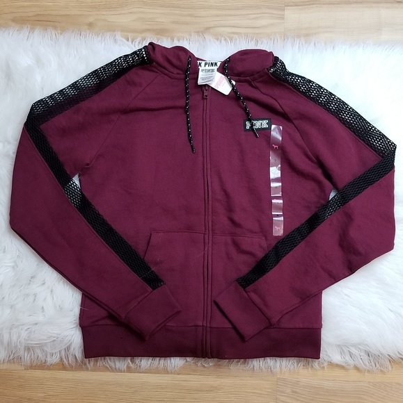 💖 1 LEFT!! PINK VS Maroon Bling Hoodie - Picture 2 of 7